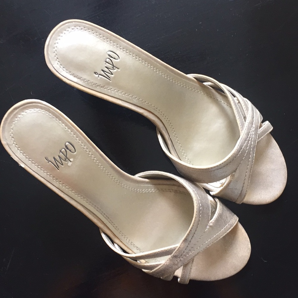 Gold slip on heels size 7
